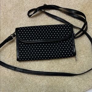 Thirty one Polka Dot Black Crossbody Bag